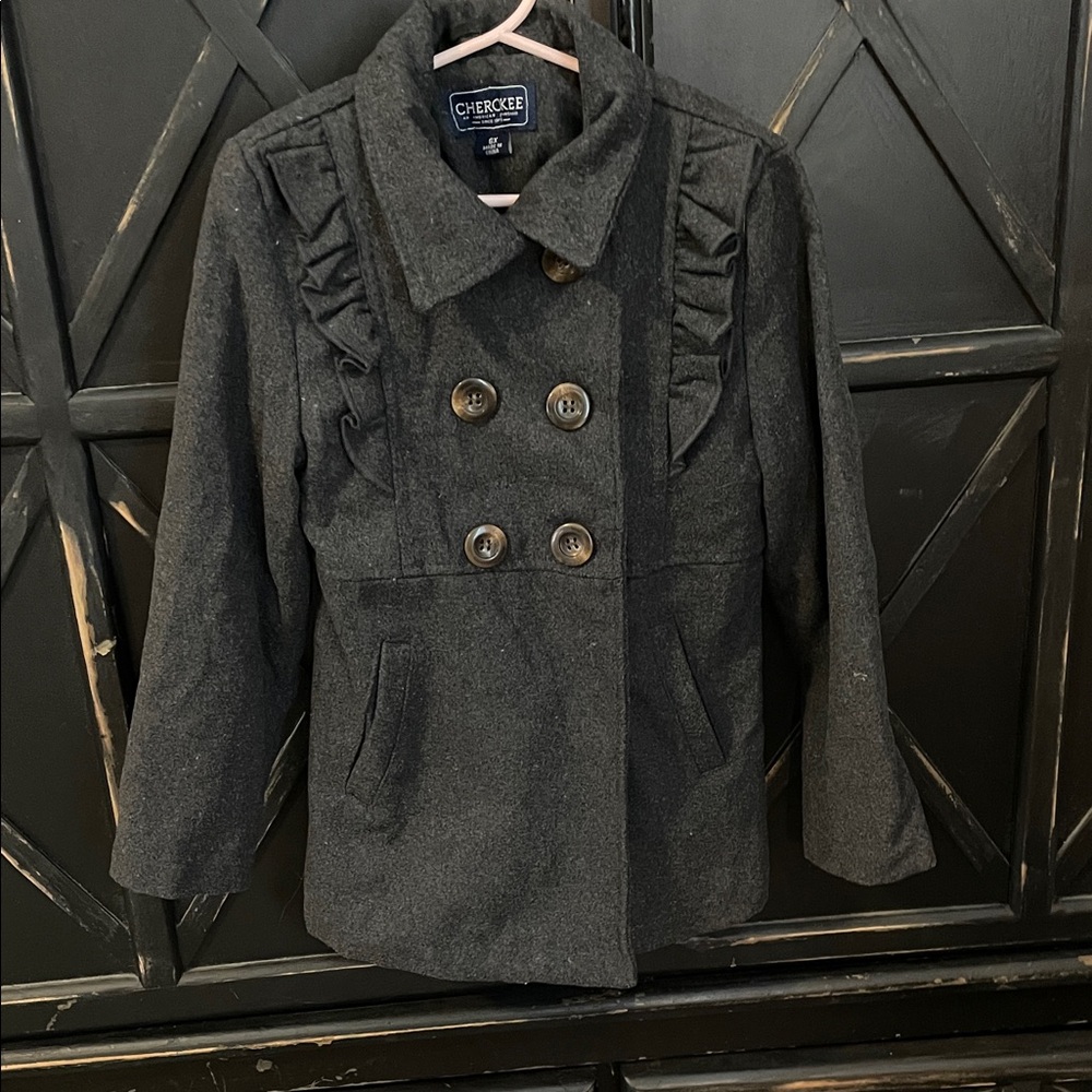 Cherokee Charcoal Double-Breasted Jacket